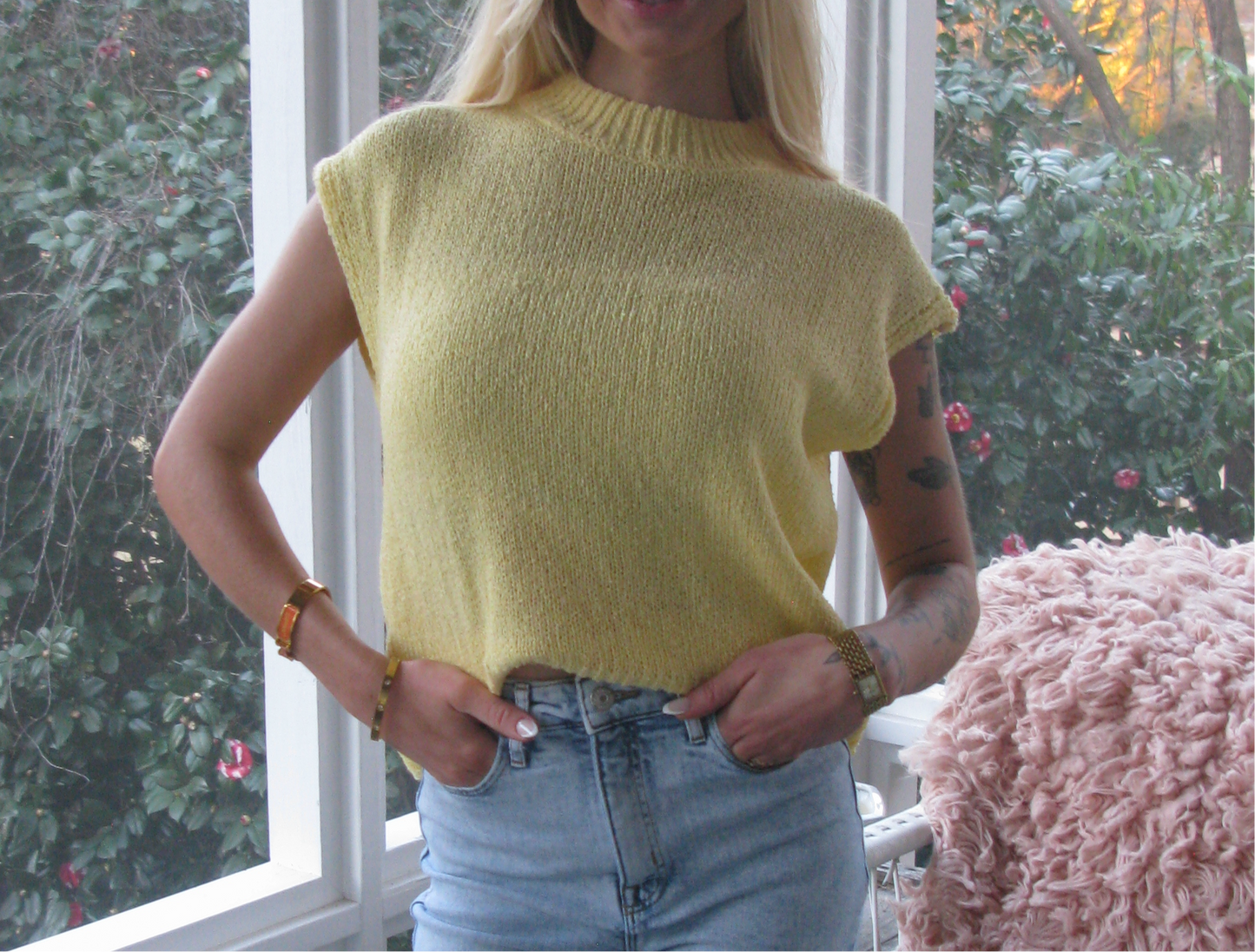 Yellow Sweater Top